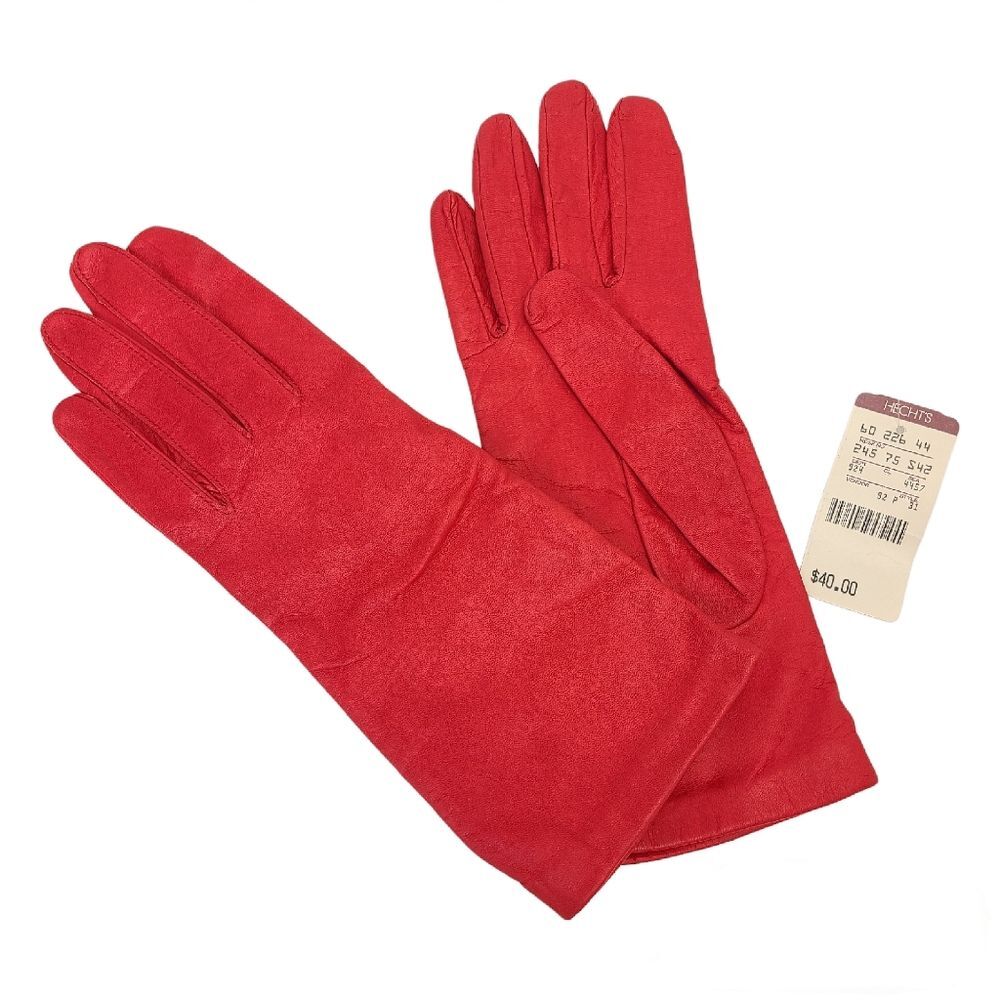 Vintage Red Womens Gloves Medium